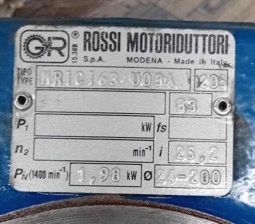 Rossi Motoriduttori - Gear Reducer code MRICI63 U03A